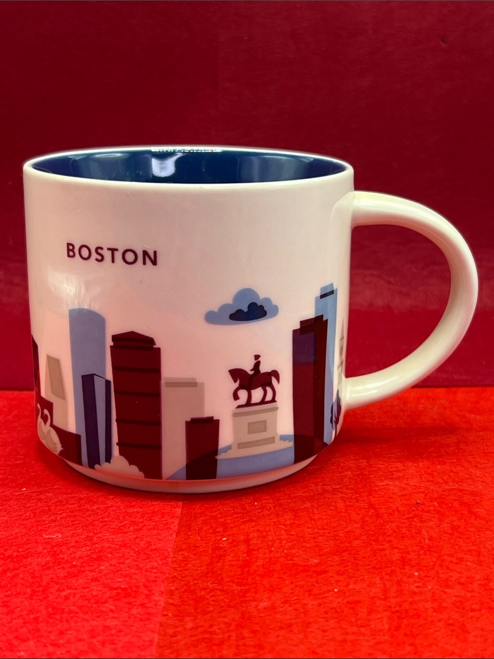 Starbucks Boston Skyline Mug - White and Blue Interior